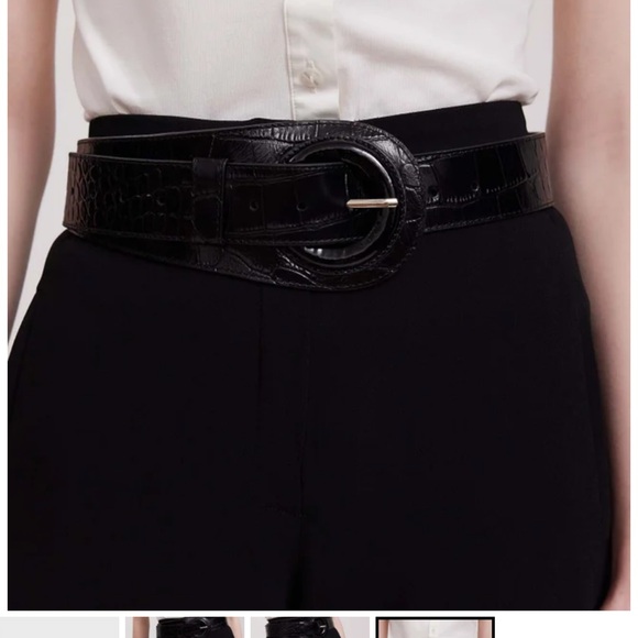 Anne Fontaine Maldivia black croc embossed belt - Picture 4 of 10